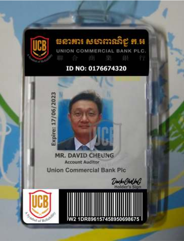 A poorly-photoshopped fake ID.